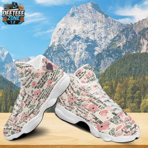 Teesdily | God Is My Strength Basketball Shoes, The Lord Is My Light Basketball Shoes, Jesus Christian Floral Shoes Unisex