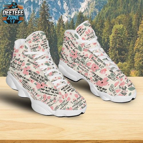 Teesdily | God Is My Strength Basketball Shoes, The Lord Is My Light Basketball Shoes, Jesus Christian Floral Shoes Unisex