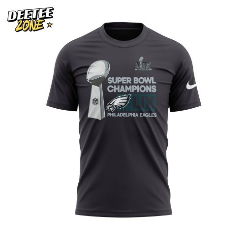 Anthracite Philadelphia Eagles Super Bowl LIX Champions Locker Room Trophy Collection T-shirt