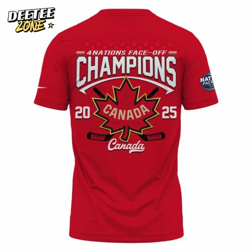 Canada Fanatics Steel 2025 4 Nations Face Off Champions Tshirt