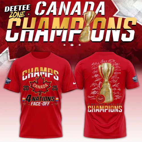 Canada Fanatics Steel 2025 4 Nations Face Off Champions Tshirt V2