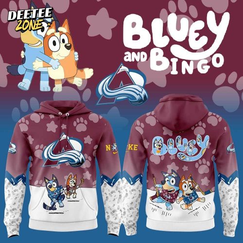 Colorado Avalanche Bluey and Bingo Hoodie