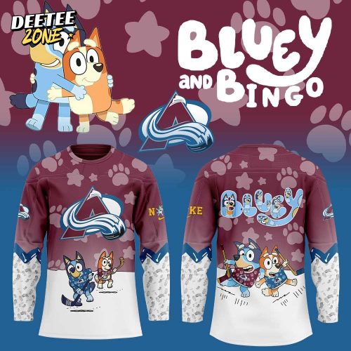 Colorado Avalanche Bluey and Bingo Jersey