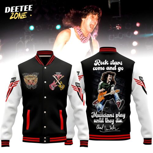 Eddie Van Halen Rock stars come and go Baseball Jacket