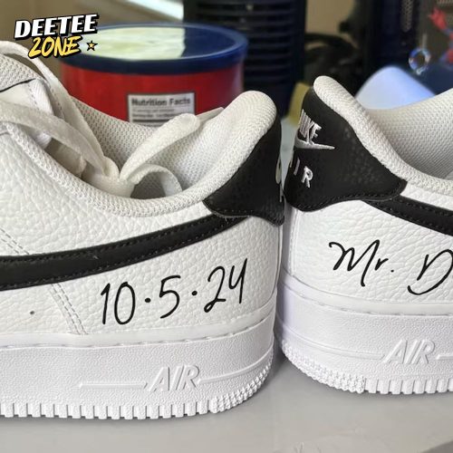 Gleammerch Wedding Bridal Sneaker Personalized – wedding shoe for the GROOM AF1 Shoes