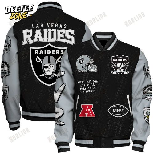 Las Vegas Raiders National Football League Conquer Every Field Unisex Varsity Jacket