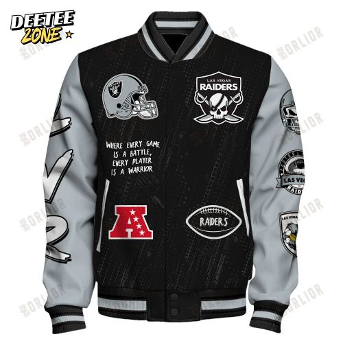 Las Vegas Raiders National Football League Conquer Every Field Unisex Varsity Jacket