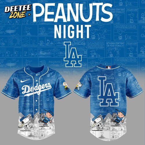 Los Angeles Dodgers 75th Anniversary of Peanuts Jersey V3