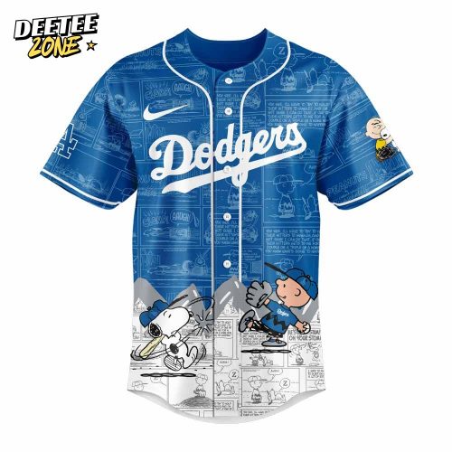 Los Angeles Dodgers 75th Anniversary of Peanuts Jersey V3