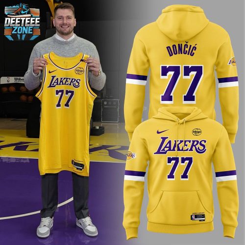 Los Angeles Lakers Luka Dončić Yellow Hoodie – Limited Edition NBA Merch