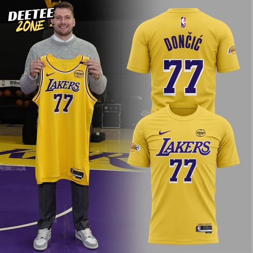 Los Angeles Lakers Show Luka Doncic Yellow T-shirt