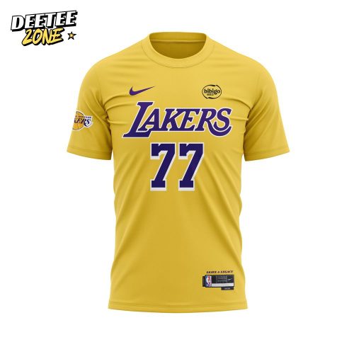 Los Angeles Lakers Show Luka Doncic Yellow T-shirt