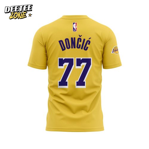 Los Angeles Lakers Show Luka Doncic Yellow T-shirt