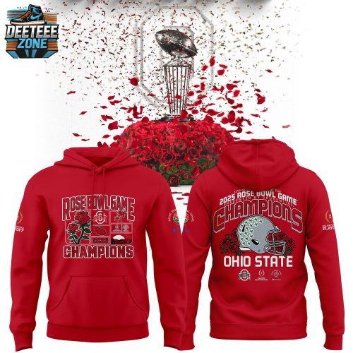 Ohio State Buckeyes 2025 Rose Bowl Red Hoodie