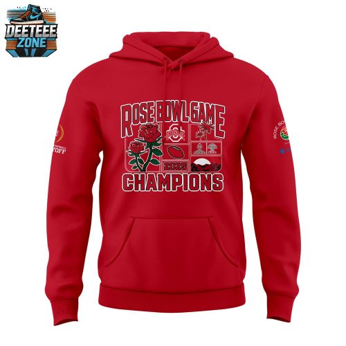 Ohio State Buckeyes 2025 Rose Bowl Red Hoodie