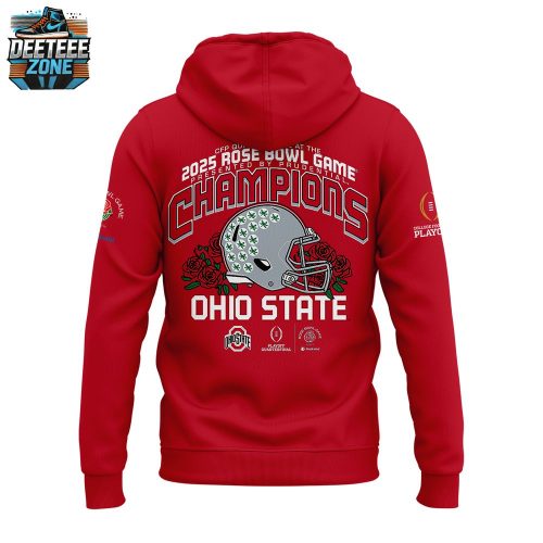 Ohio State Buckeyes 2025 Rose Bowl Red Hoodie