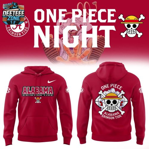 One Piece X Crimson Tide Limited Edition Hoodie – Anime & College Football Collab