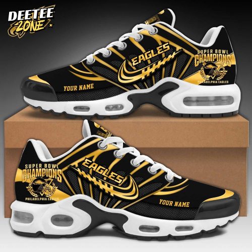 Philadelphia Eagles 2024 Super Bowl LIX Champions Gold Air Max Plus Sneakers