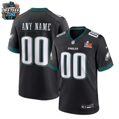 Philadelphia Eagles 2025 Jersey Custom Name and Number (Black)