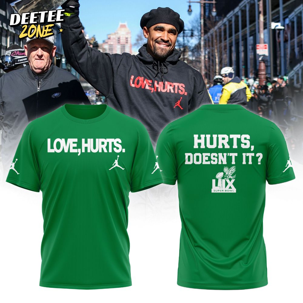 Philadelphia Eagles x Love Hurts T-Shirt 2025 V2 Philadelphia Eagles x Love Hurts T-Shirt 2025 V2