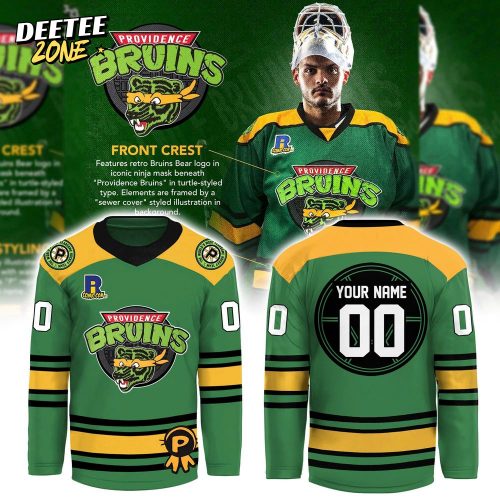 Providence Bruins Turtle Powered RI Comic Combo Hockey Jersey