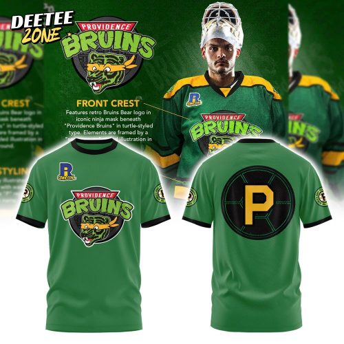 Providence Bruins Turtle Powered RI Comic Combo Tshirt Green