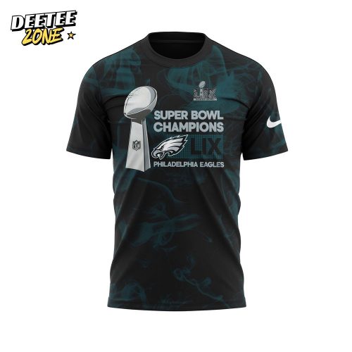 Smoker Midnight Green Philadelphia Eagles Super Bowl LIX Champions Lombardi Trophy T-shirt