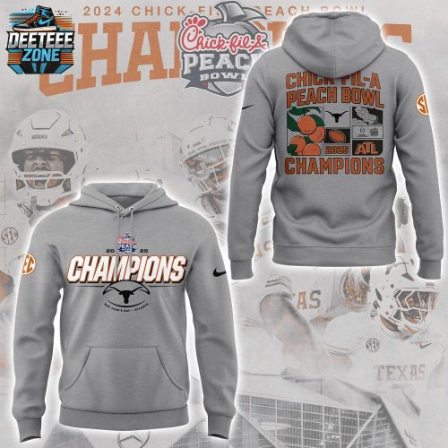 Texas Longhorns 2025 Peach Bowl Gray Hoodie