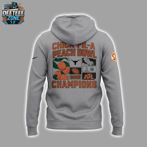 Texas Longhorns 2025 Peach Bowl Gray Hoodie