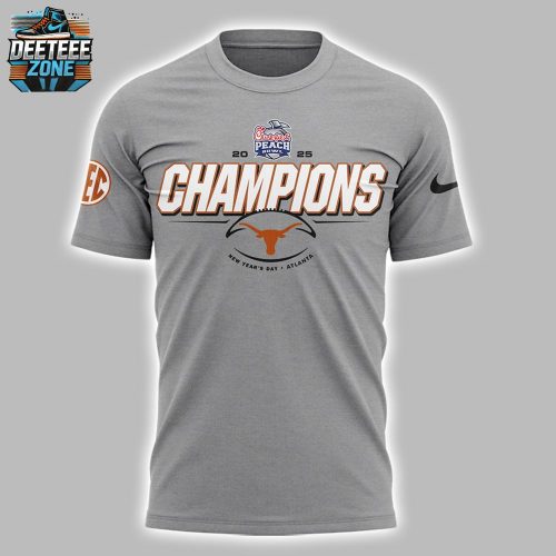 Texas Longhorns 2025 Peach Bowl Gray Tee