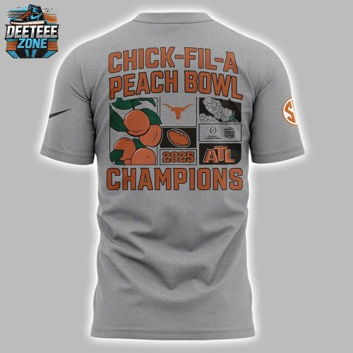 Texas Longhorns 2025 Peach Bowl Gray Tee