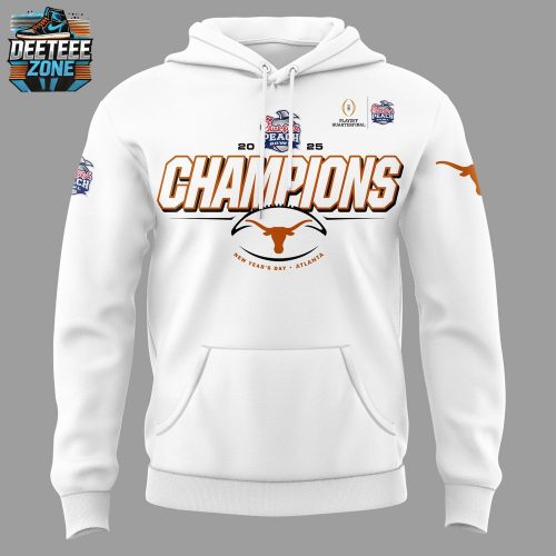 Texas Longhorns 2025 Peach Bowl White Hoodie