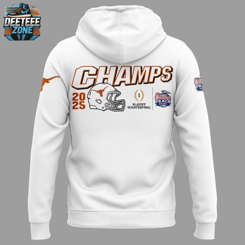 Texas Longhorns 2025 Peach Bowl White Hoodie