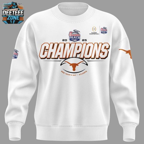 Texas Longhorns 2025 Peach Bowl White Sweatshirt