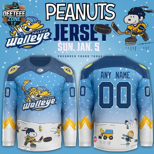 Toledo Walleye x Peanuts Night Limited Edition Custom Jersey