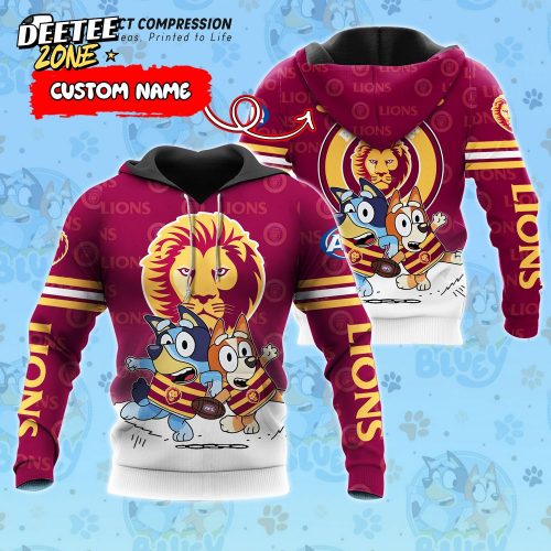 AFL Brisbane Lions And Bluey Personalized Hoodie – New 2025