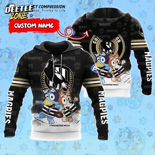 AFL Collingwood Magpies And Bluey Personalized Hoodie – New 2025