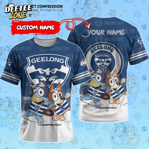 AFL Geelong Cats And Bluey Personalized Tshirt – New 2025