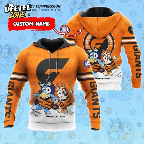 AFL Greater Western Sydney Giants And Bluey Personalized Hoodie – New 2025