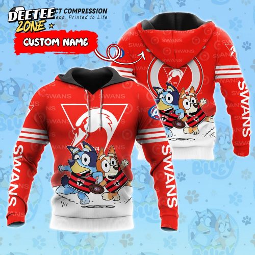 AFL Sydney Swans And Bluey Personalized Hoodie – New 2025