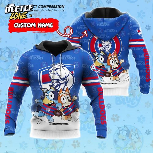 AFL Western Bulldogs And Bluey Personalized Hoodie – New 2025