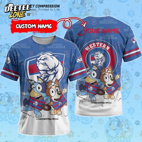 AFL Western Bulldogs And Bluey Personalized Tshirt – New 2025