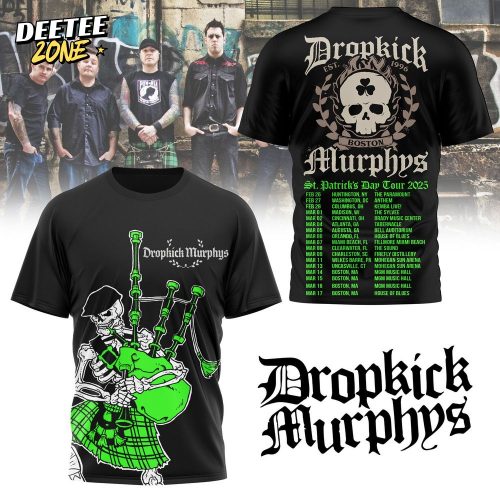 Dropkick Murphys Skeleton Bagpipes T-Shirt – Irish Punk Rock Tee