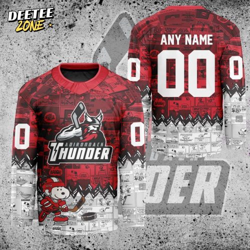 ECHL Adirondack Thunder Peanuts 75th Anniversary Premium Hockey Jersey