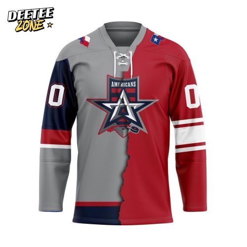 ECHL Allen Americans Personalized Mix Design Lace-Up Hockey Jersey