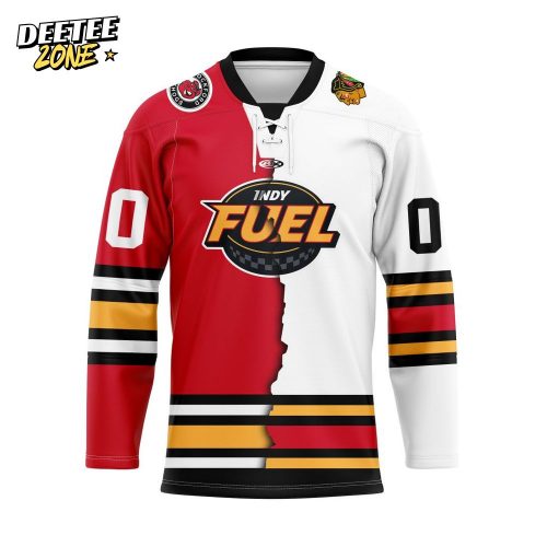 ECHL Indy Fuel Personalized Mix Design Lace-Up Hockey Jersey