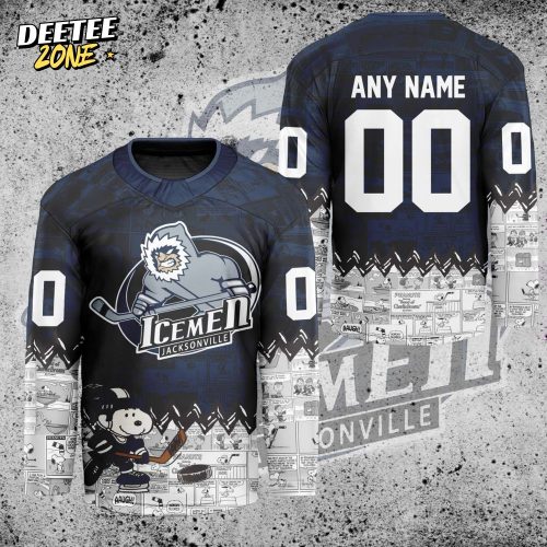 ECHL Jacksonville Icemen Peanuts 75th Anniversary Premium Hockey Jersey