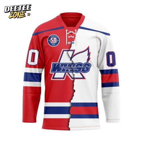 ECHL Kalamazoo Wings Personalized Mix Design Lace-Up Hockey Jersey