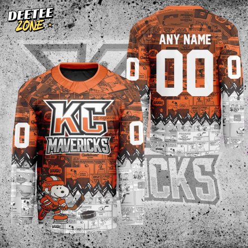 ECHL Kansas City Mavericks Peanuts 75th Anniversary Premium Hockey Jersey