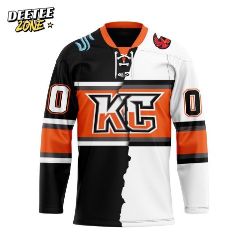 ECHL Kansas City Mavericks Personalized Mix Design Lace-Up Hockey Jersey